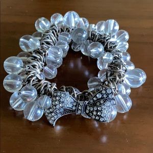 Clear Bubble Bracelet with Rhinestone Bow